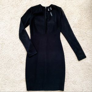 AQ/AQ black midi pencil Cocktail Dress